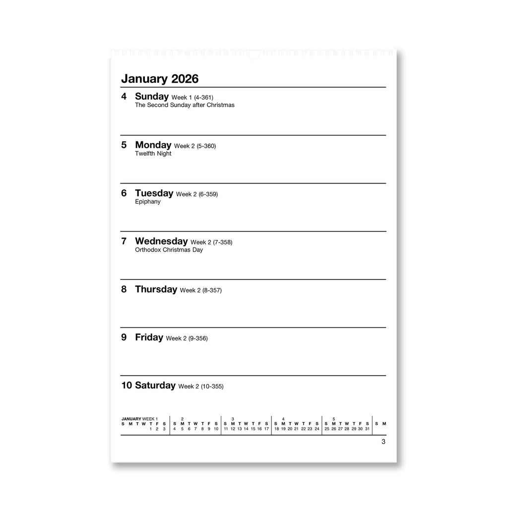 026A | Week-To-View Wall Calendar 2026