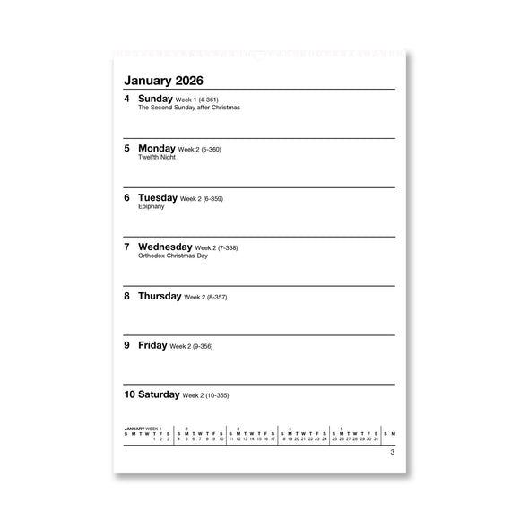 026A  | Week-to-view Wall Calendar 2026 - Pre Order