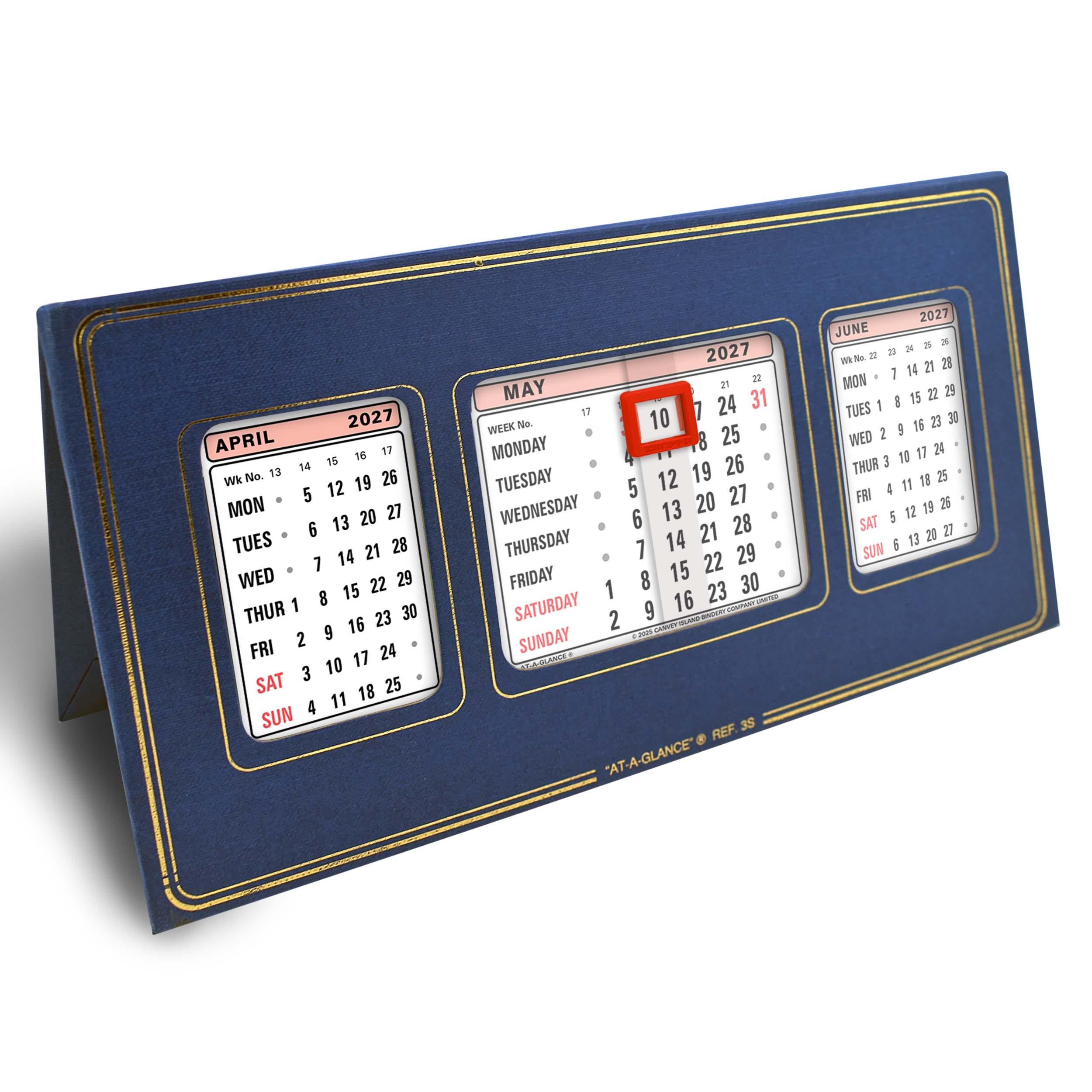 3S | Refillable Leatherette Desk Calendar 2027 - Pre Order