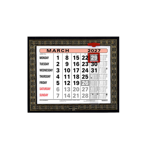 804 | Monthly Leatherette Wall / Desk Calendar 2027 - Pre Order