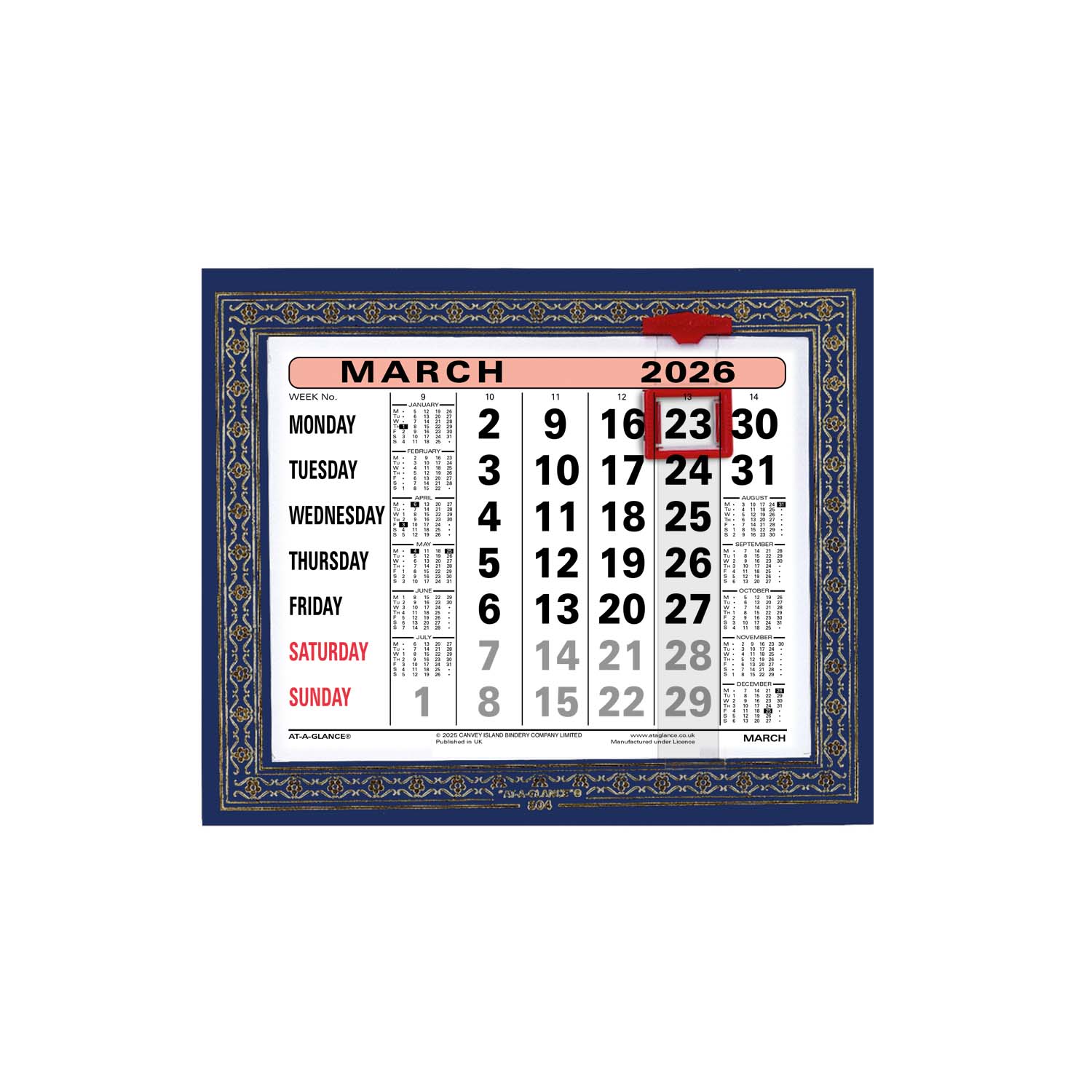804 | Monthly Leatherette Wall/Desk Calendar 2026