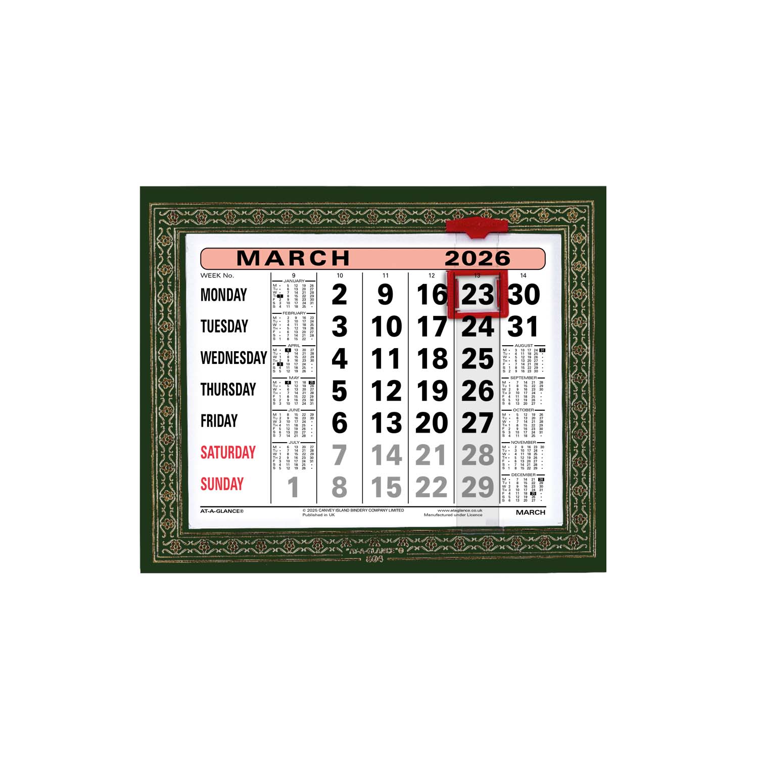 804 | Monthly Leatherette Wall/Desk Calendar 2026