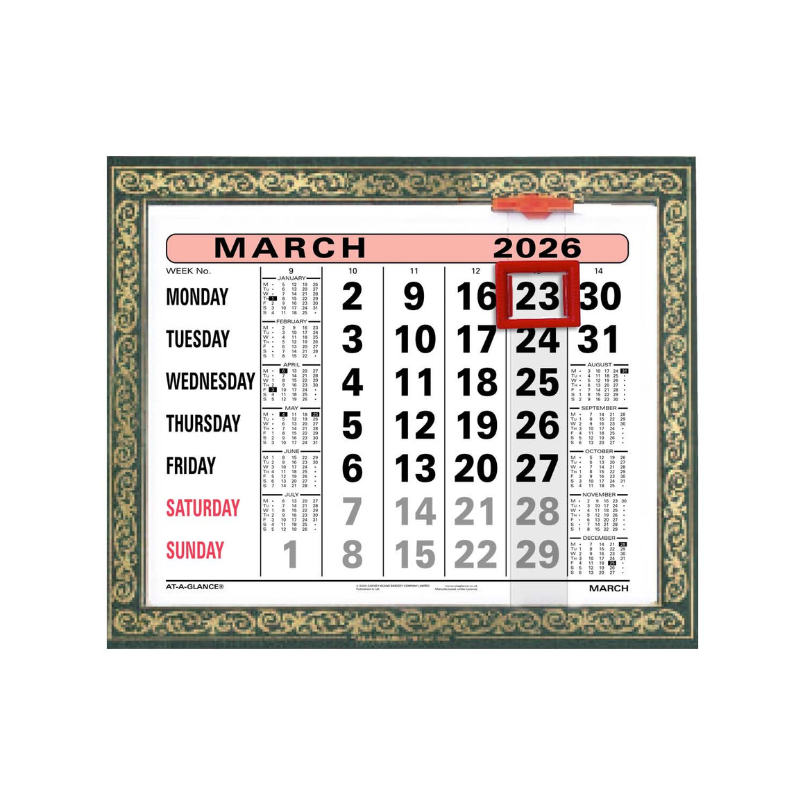 805 |  Monthly Leatherette Wall Calendar 2026