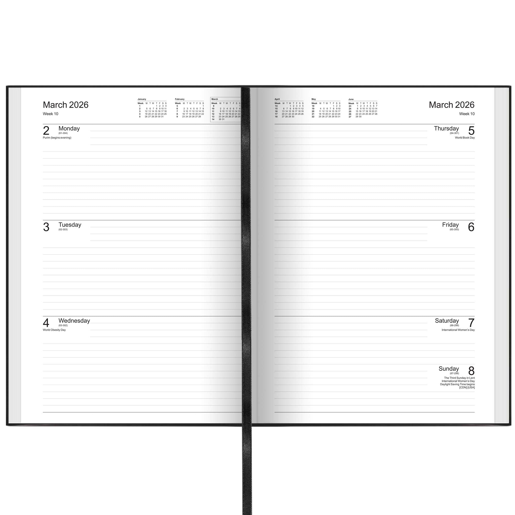 A43 | Dataday Essential A4 Week-To-View Diary 2026