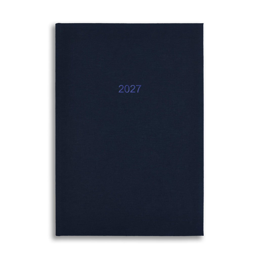 A53LIN | Week-To-View 2027 Linen Diary in Blue - Pre Order