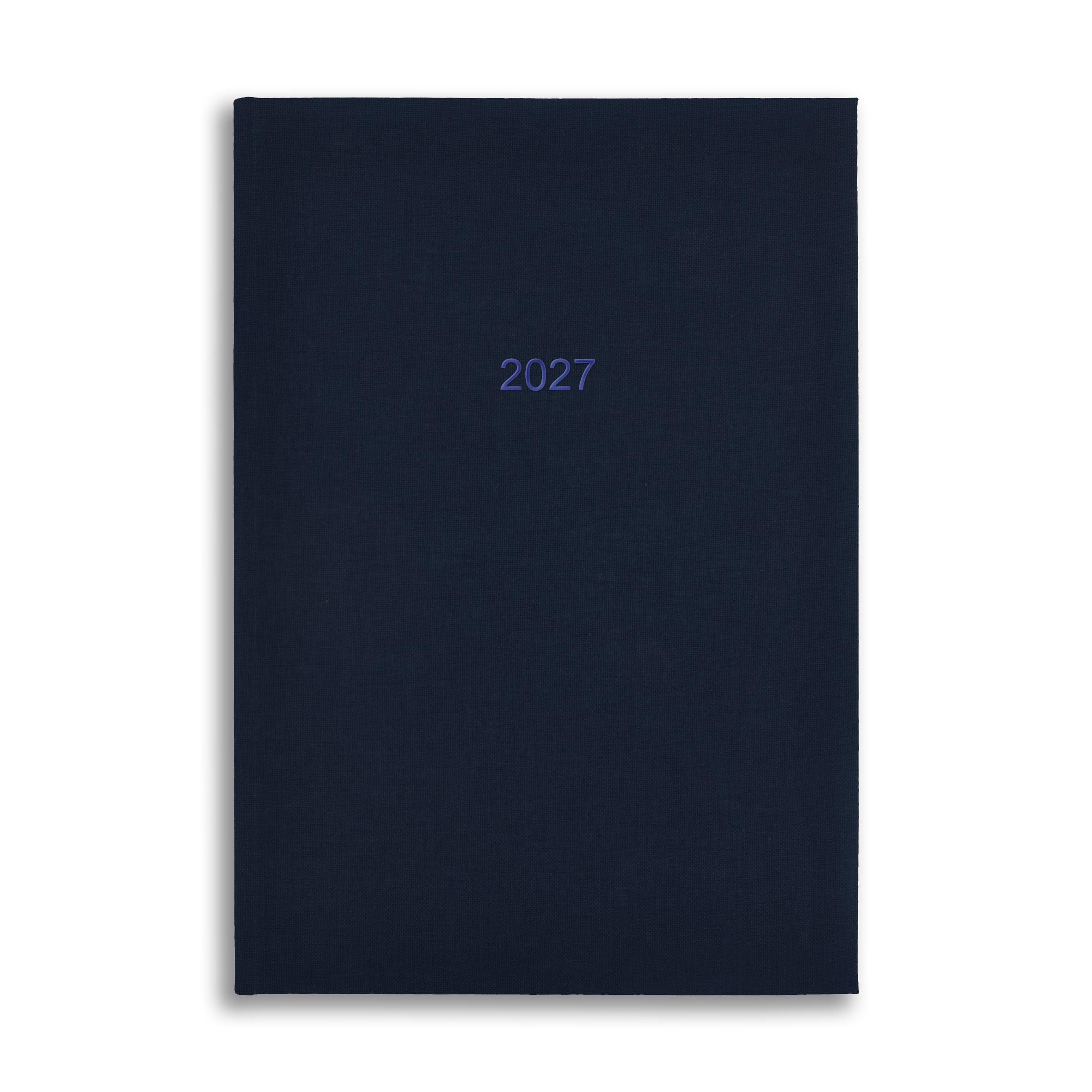A53LIN | Week-To-View 2027 Linen Diary in Blue - Pre Order