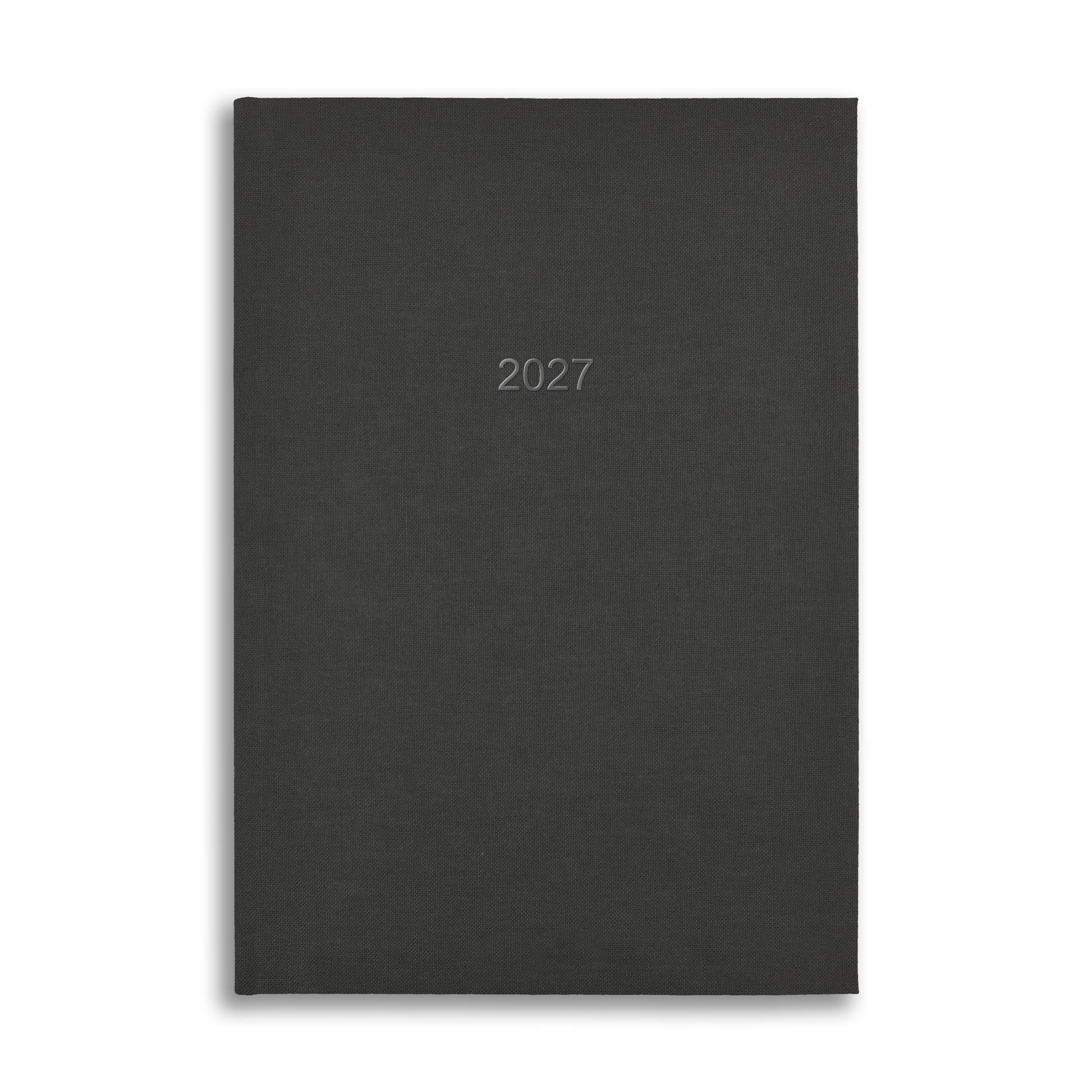 A53LIN | Week-To-View 2027 Linen Diary in Grey - Pre Order