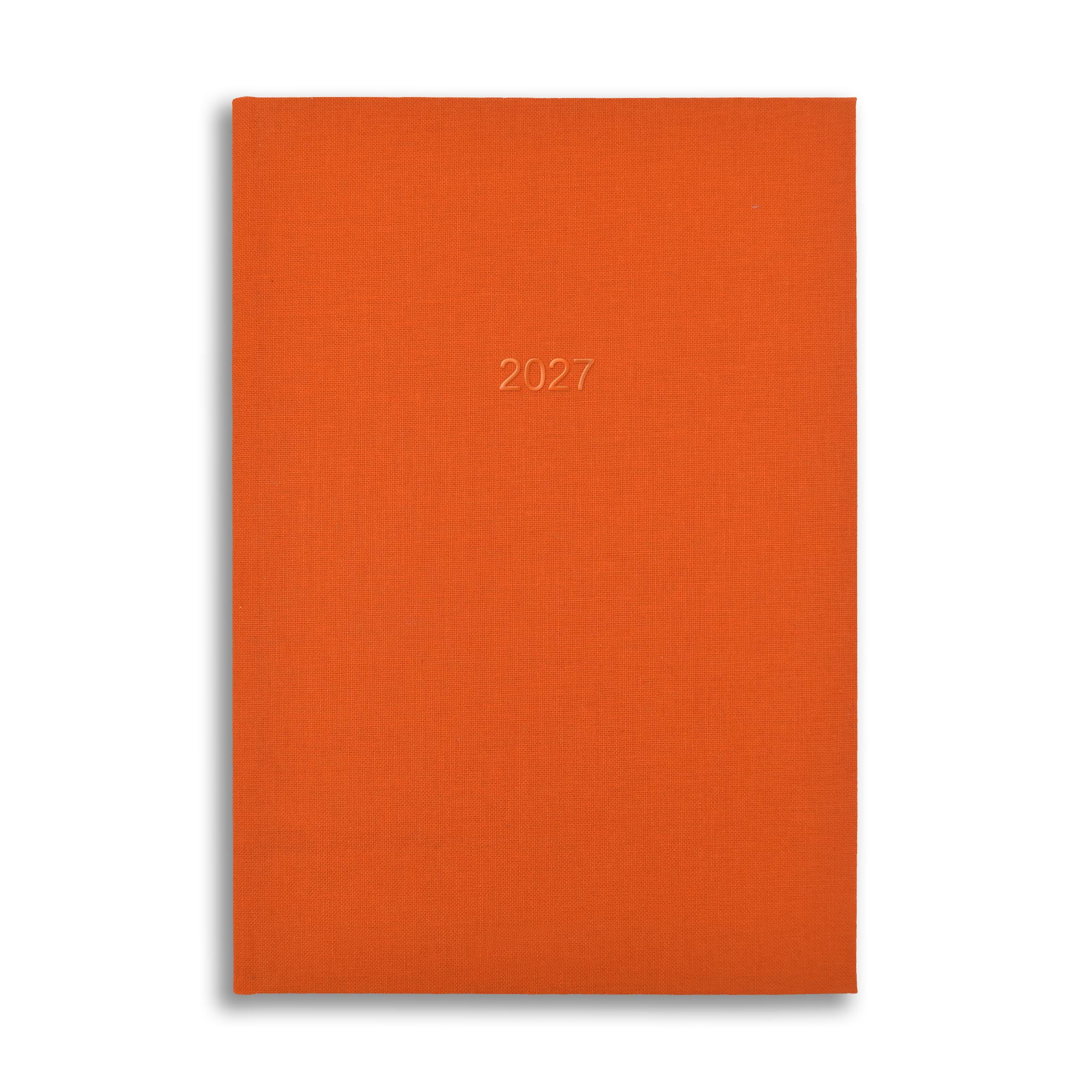 A53LIN | Week-To-View 2027 Linen Diary in Orange - Pre Order