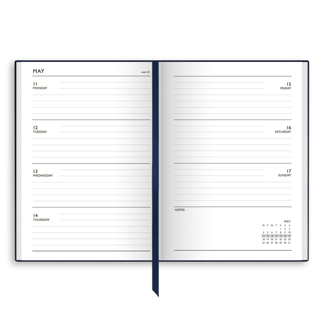 A53LIN | 2026 Week-To-View Linen Diary in Blue