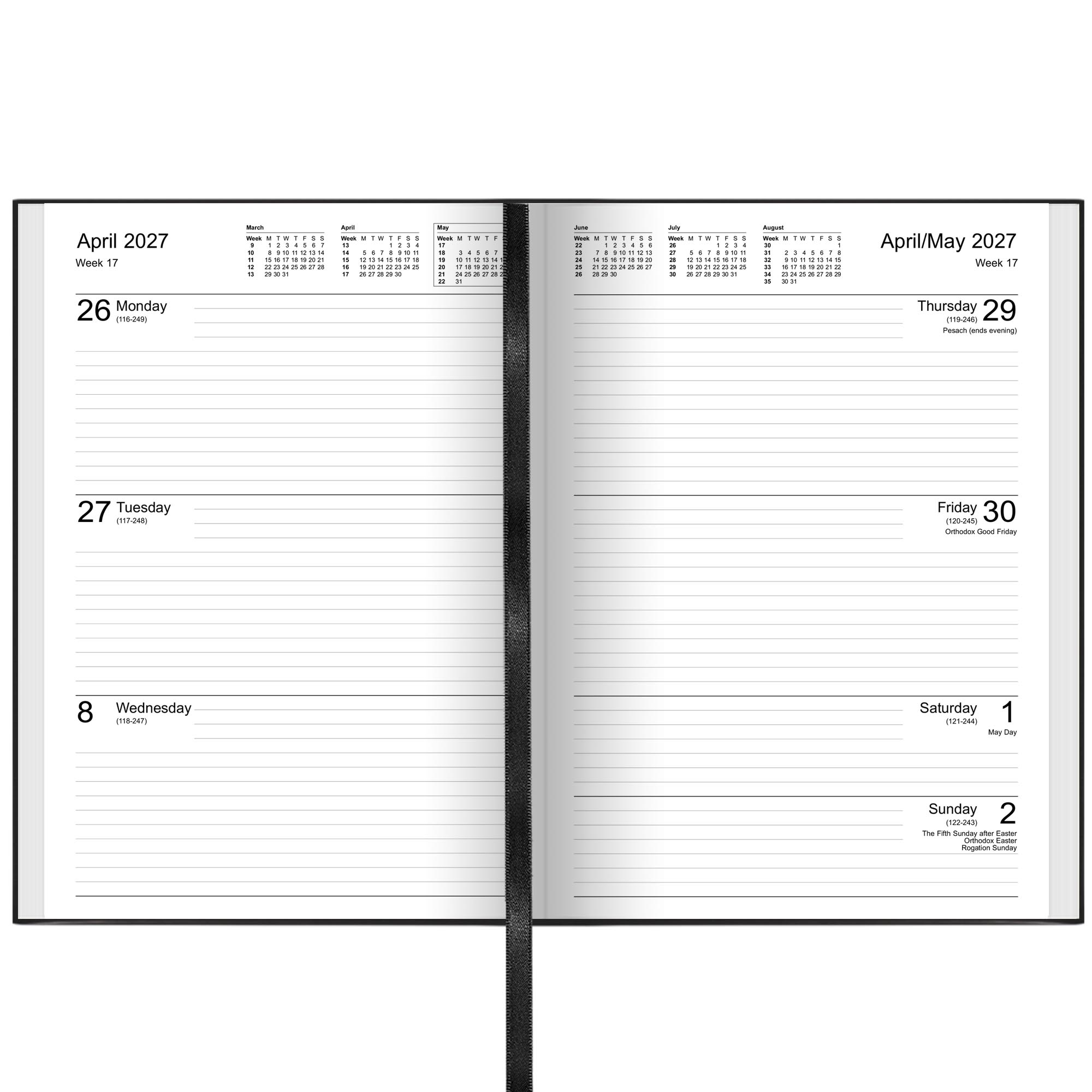 A53 | Dataday Essential A5 Week-To-View Diary 2027 - Pre Order