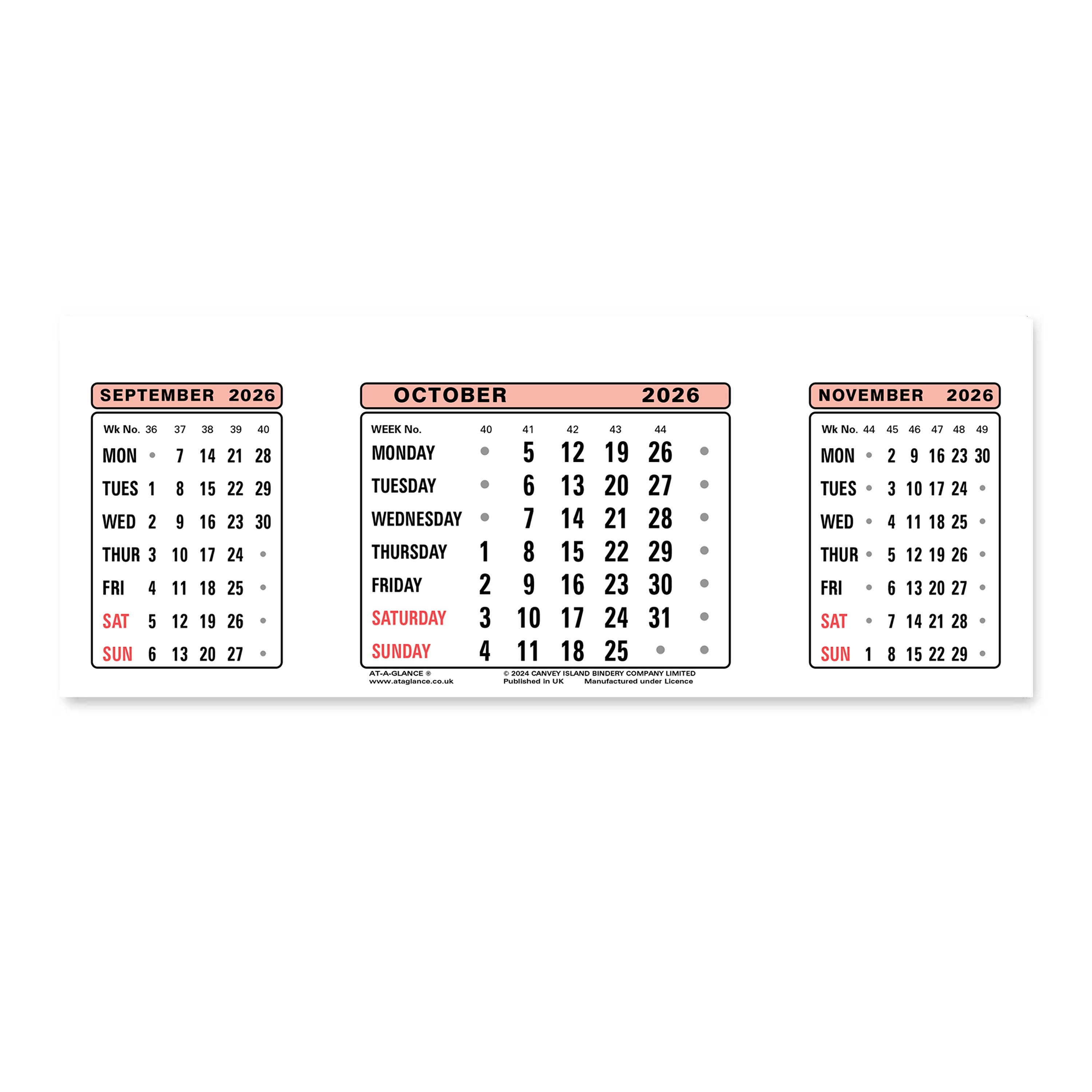 3SR | Date Card Refills 2026