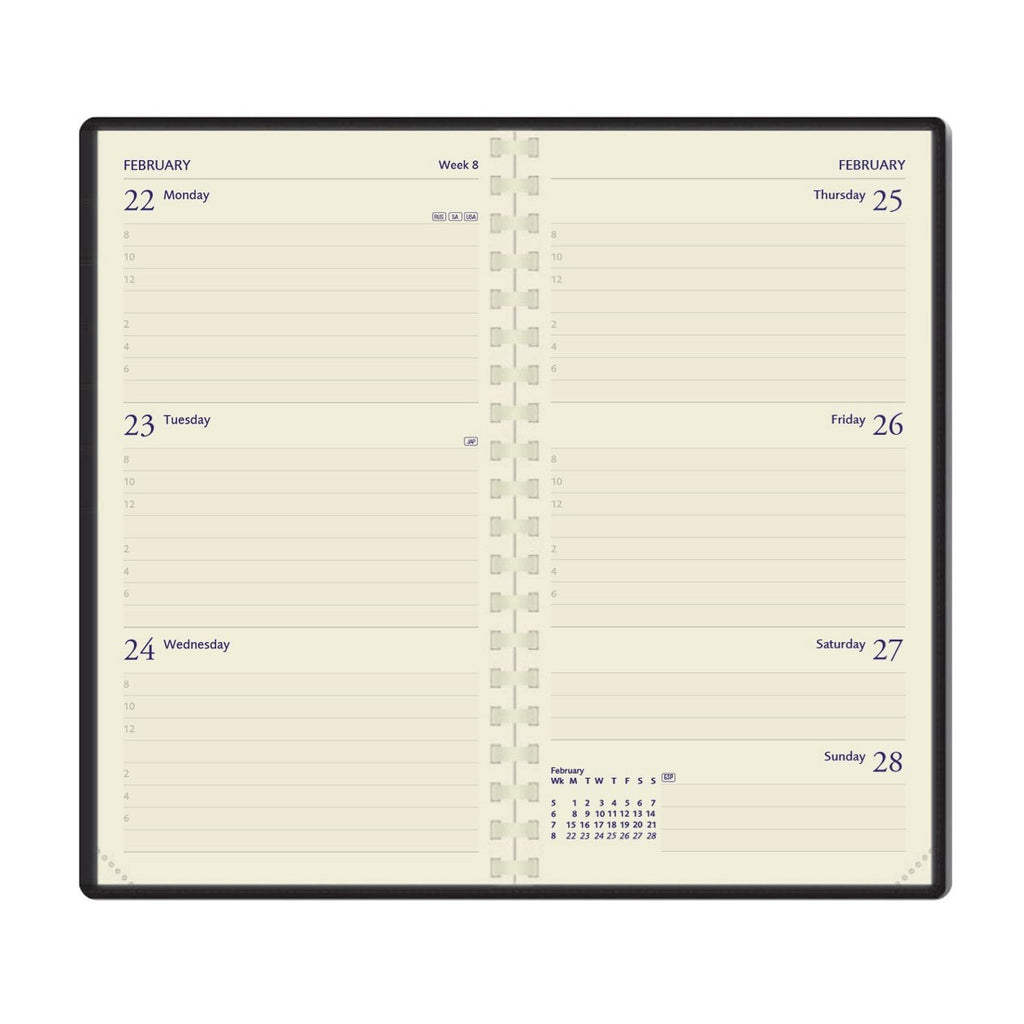 CM7USPK | Dataday Wallet-Style Week-To-View Diary With Comb-Bound Insert 2027 - Pre Order