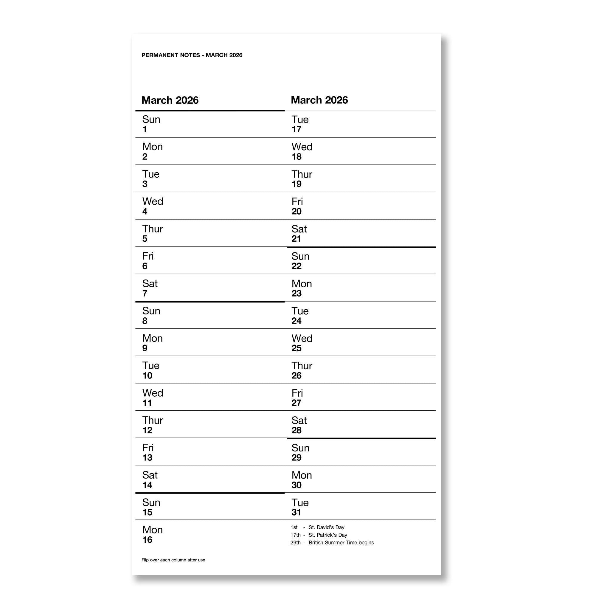 53 | Month-To-View Calendar 2026