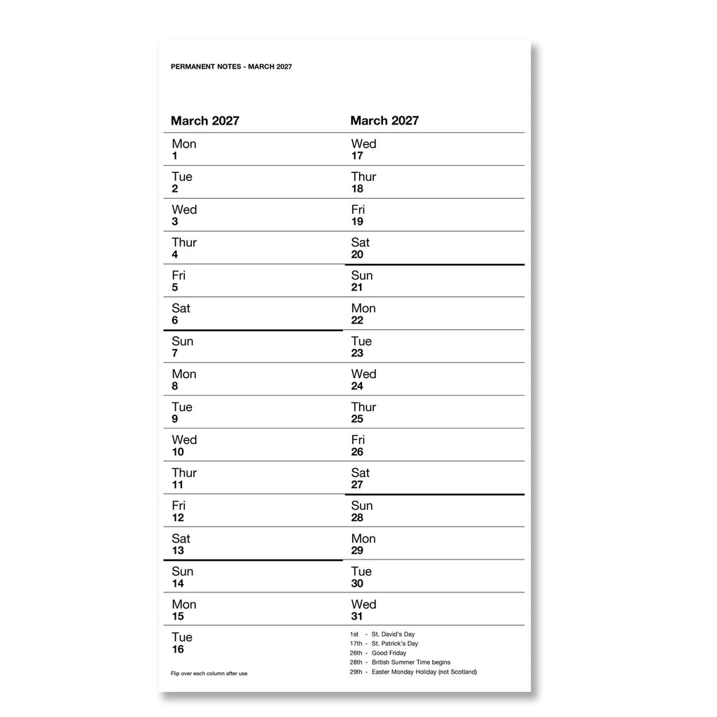 53 | Month-To-View Calendar 2027 - Pre Order