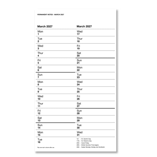 53 | Month-To-View Calendar 2027 - Pre Order