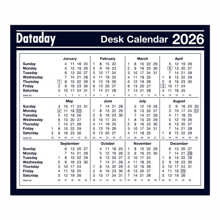 F477 | Year-to-view Desk Calendar 2026 - Pre Order