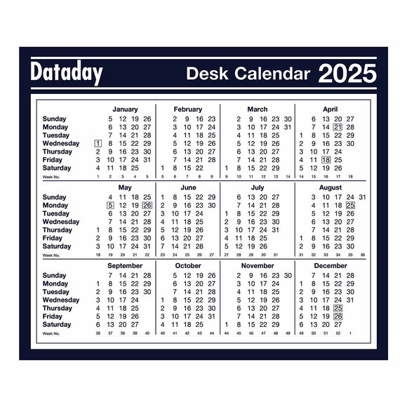 F477 | Year-to-view Desk Calendar 2025 Pre Order.
