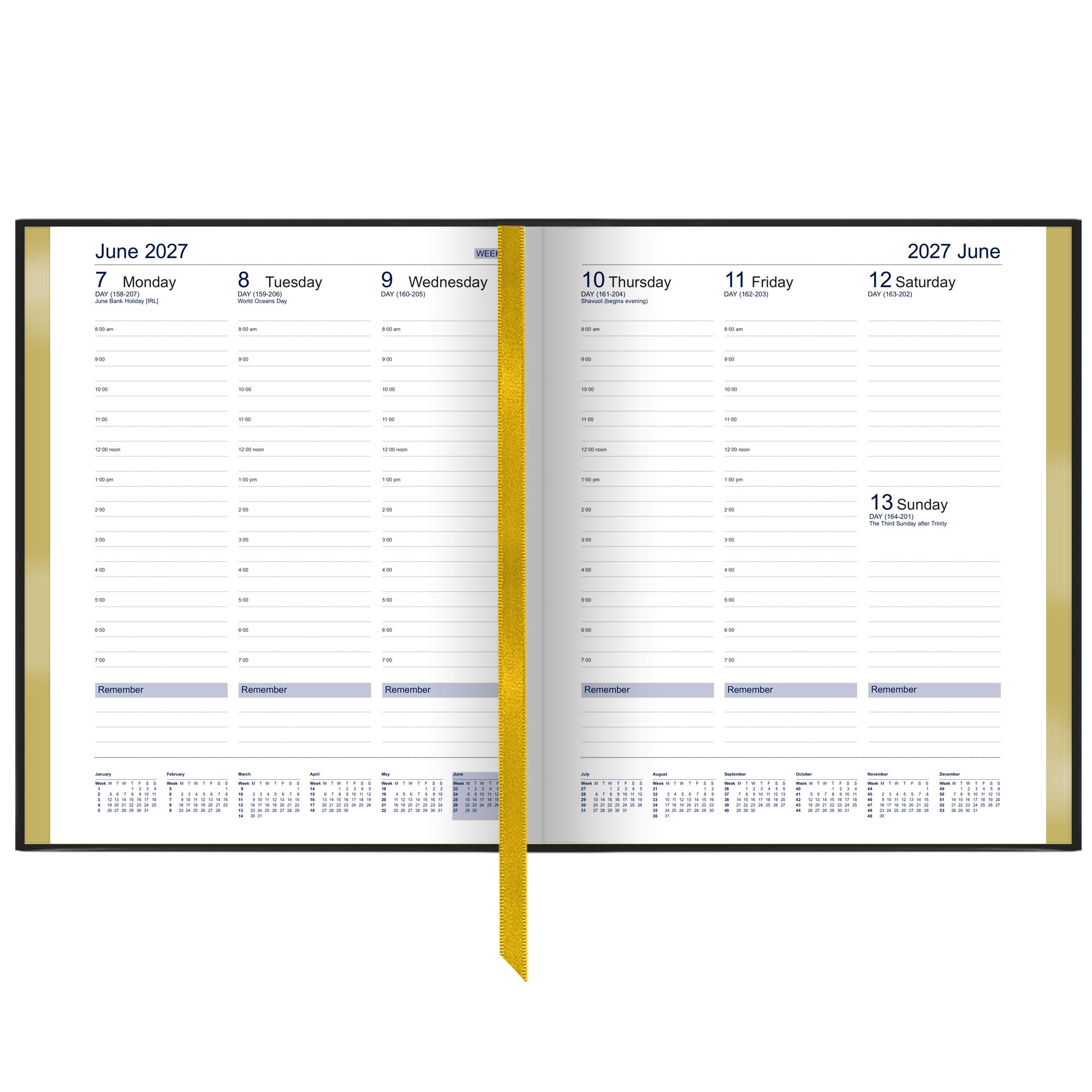 ID207 | Dataday International Week-To-View Desk Diary 2027 - Pre Order