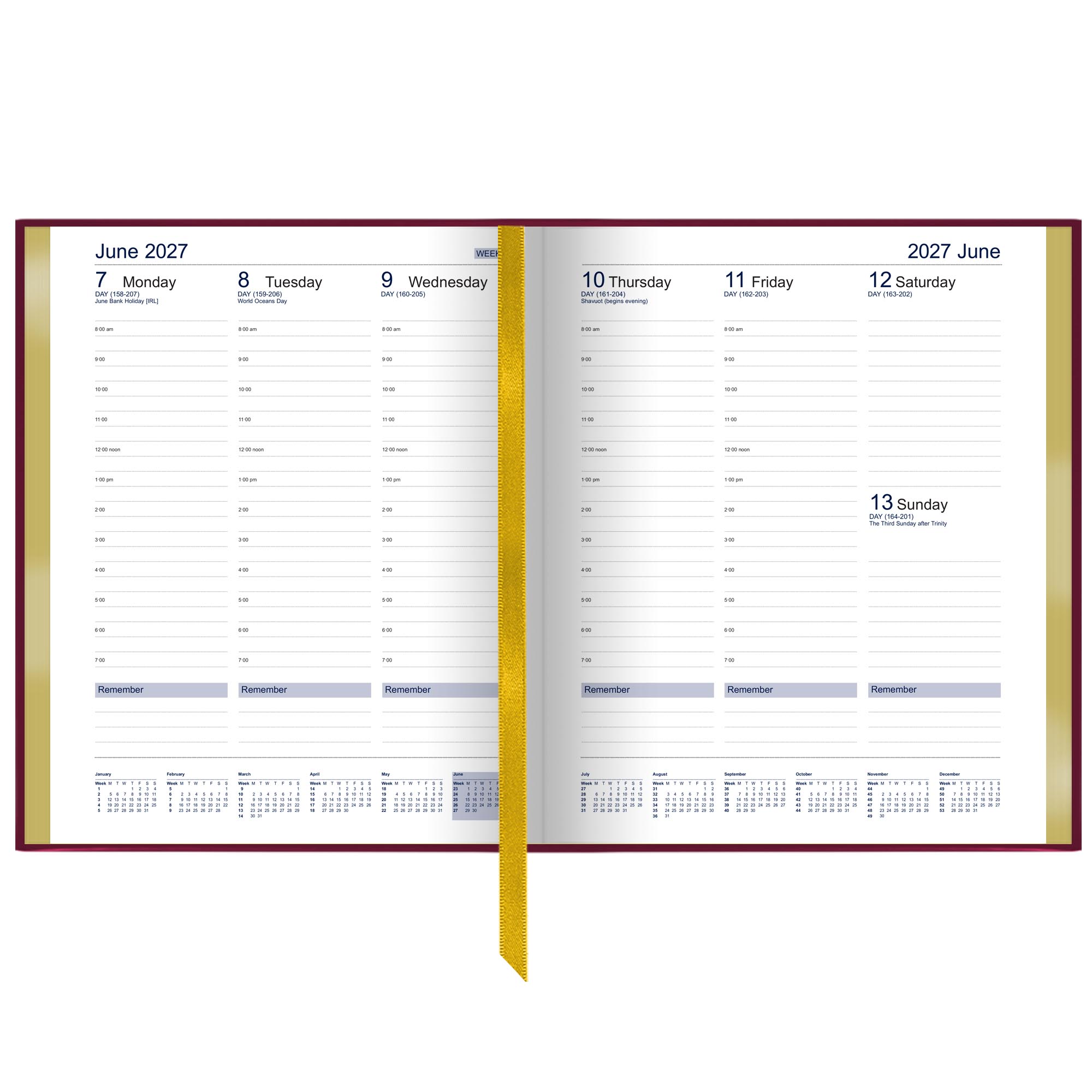 ID215 | Dataday International Week-To-View Desk Planner Diary 2027 - Pre Order