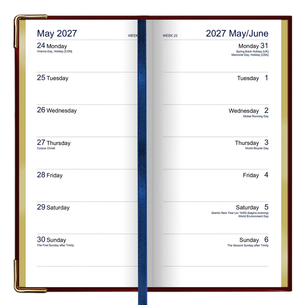 ID218 | Dataday International Week-To-View Pocket Planner Diary 2027 - Pre Order