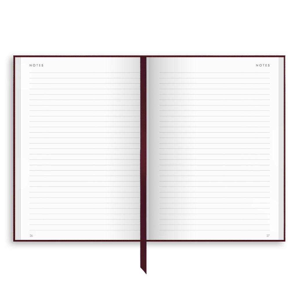 NBB-B5 | B5 Linen Notebook in Burgundy