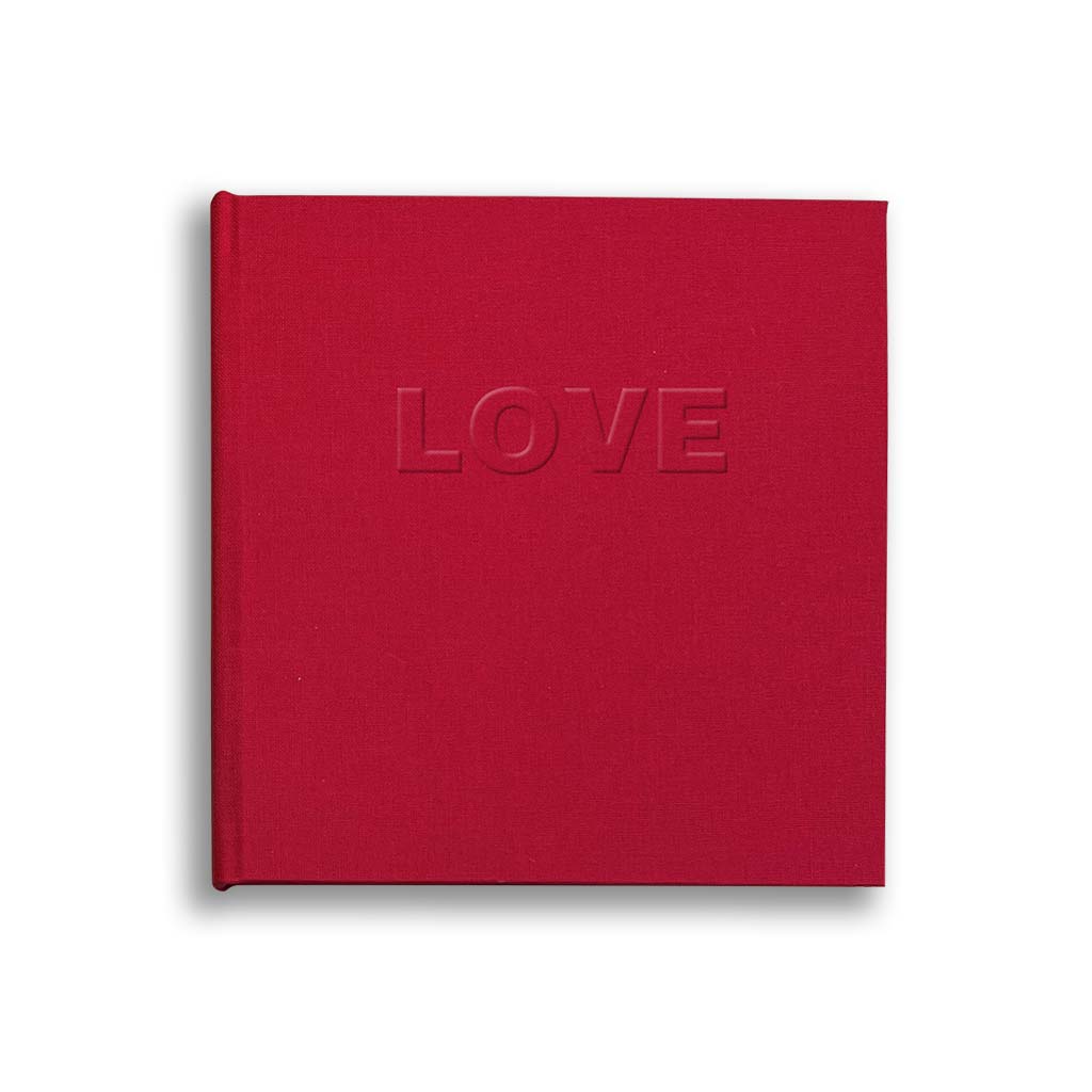 Colour Block Notebook in Red - Love