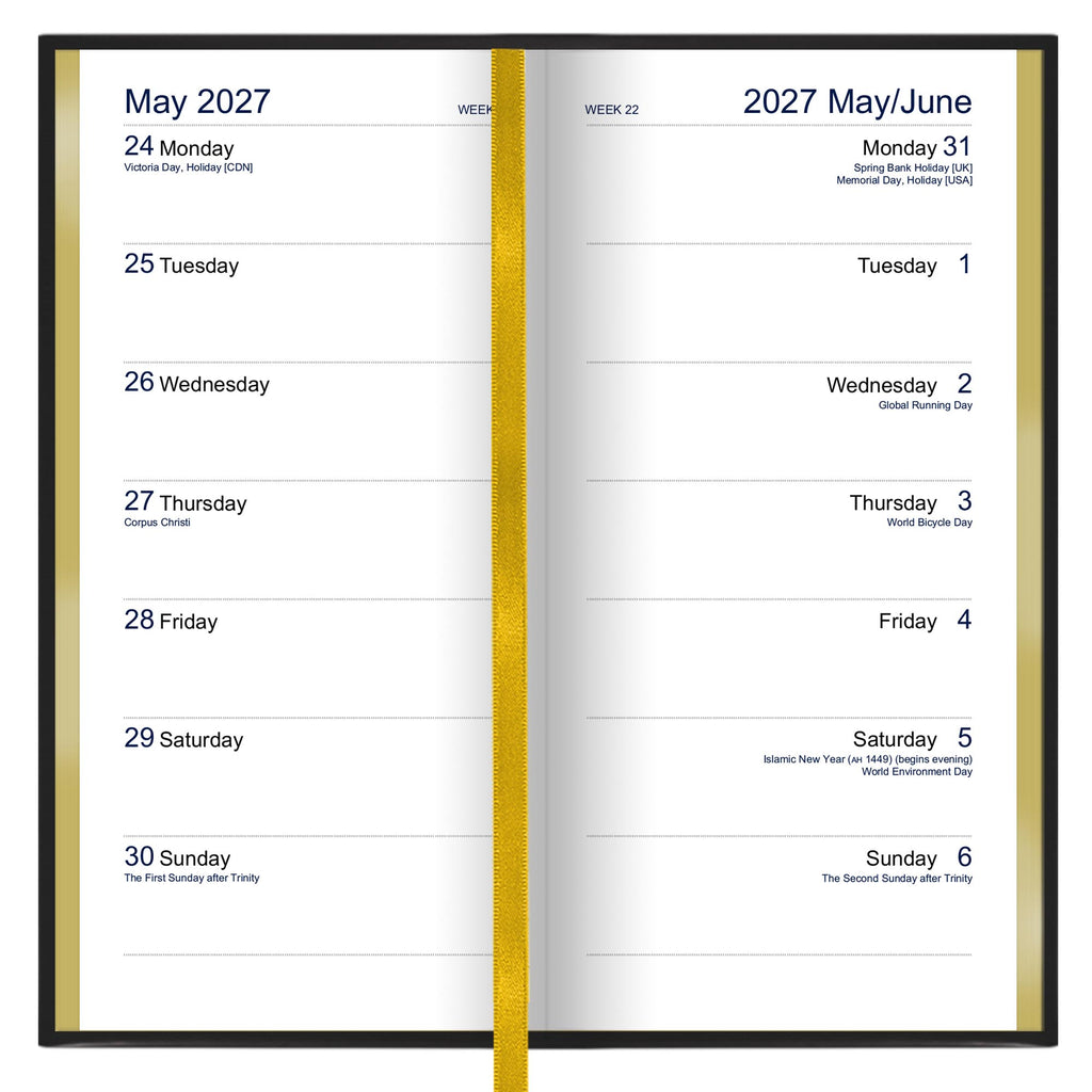 SL2S | Dataday Classic Two Weeks-To-View Slim Pocket Diary 2027 - Pre Order