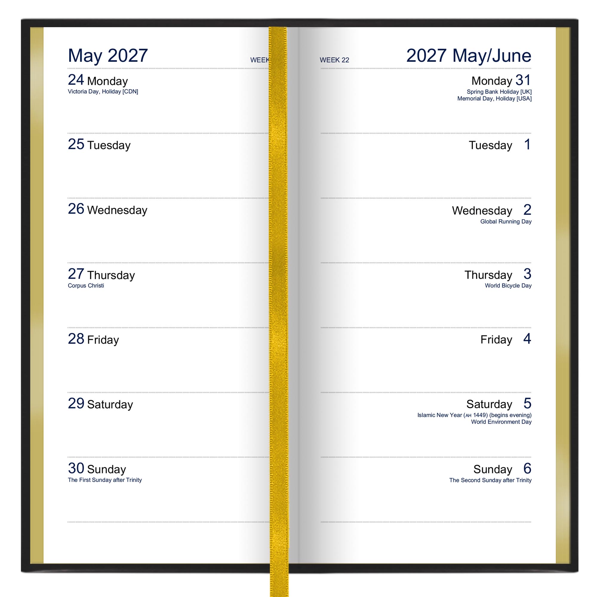 SL2S | Dataday Classic Two Weeks-To-View Slim Pocket Diary 2027 - Pre Order