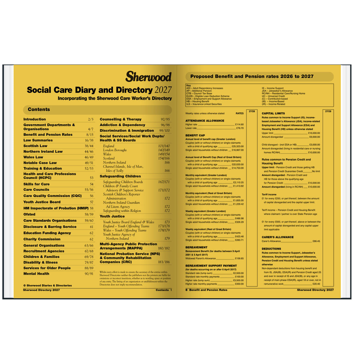 Diary A | Sherwood A5 Week-To-View Social Care Diary & Directory 2027 - Pre Order