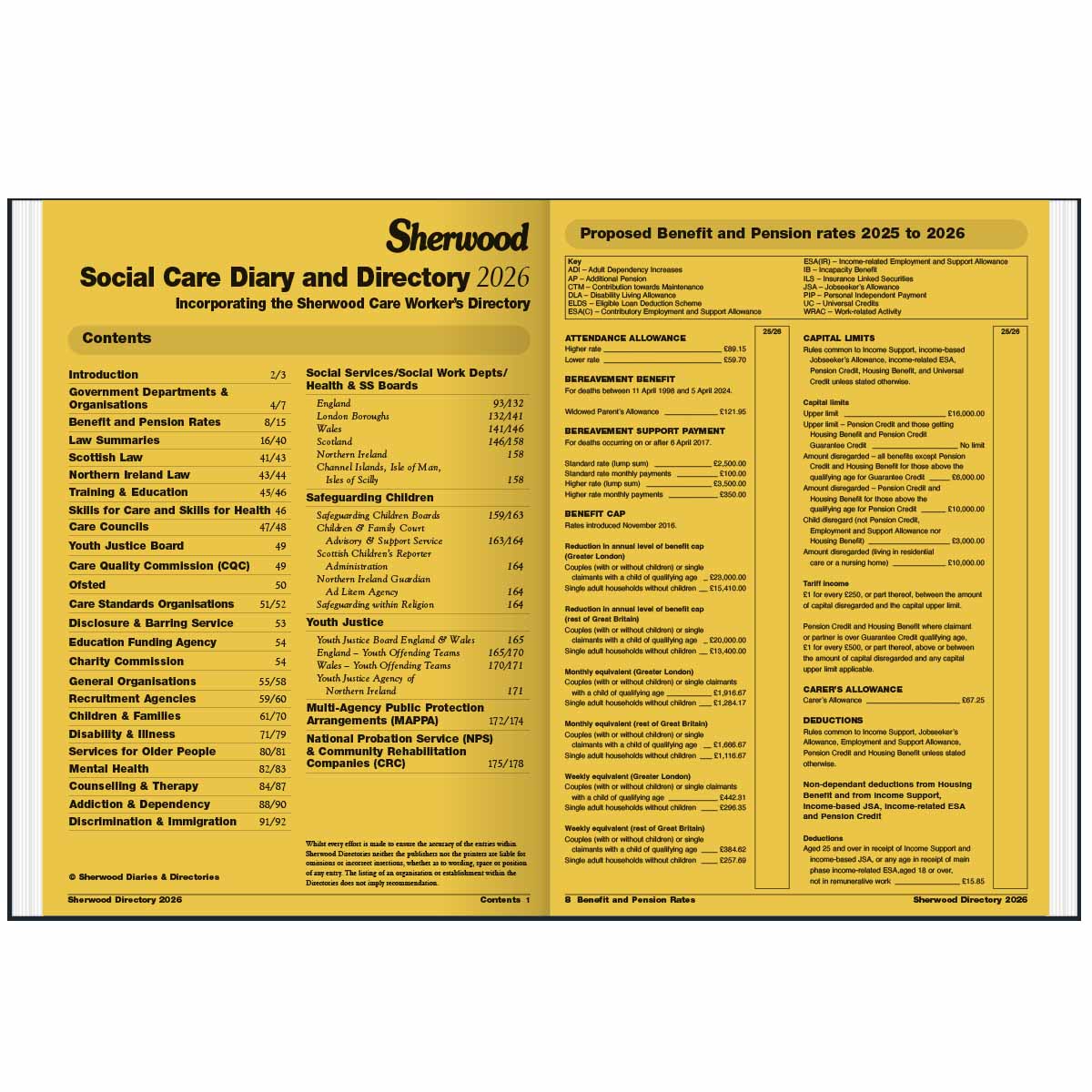 Diary B | Sherwood A5 Day-To-Page Social Care Diary & Directory 2026