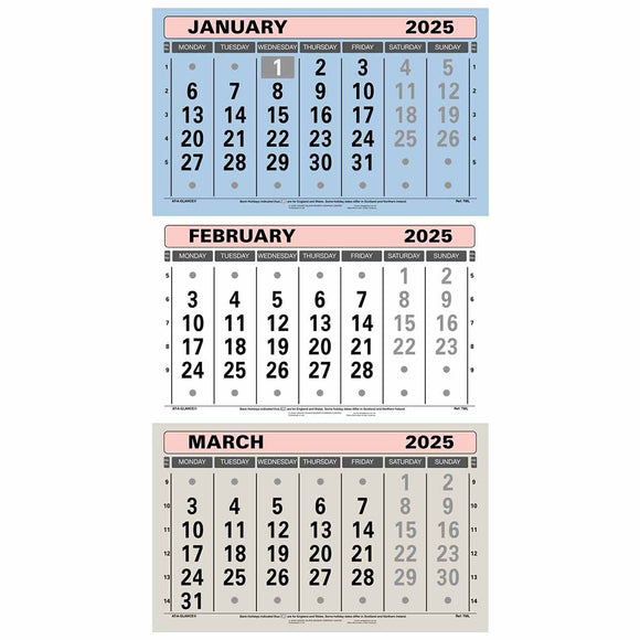 TML | Three Month-to-view Calendar 2025 Pre Order
