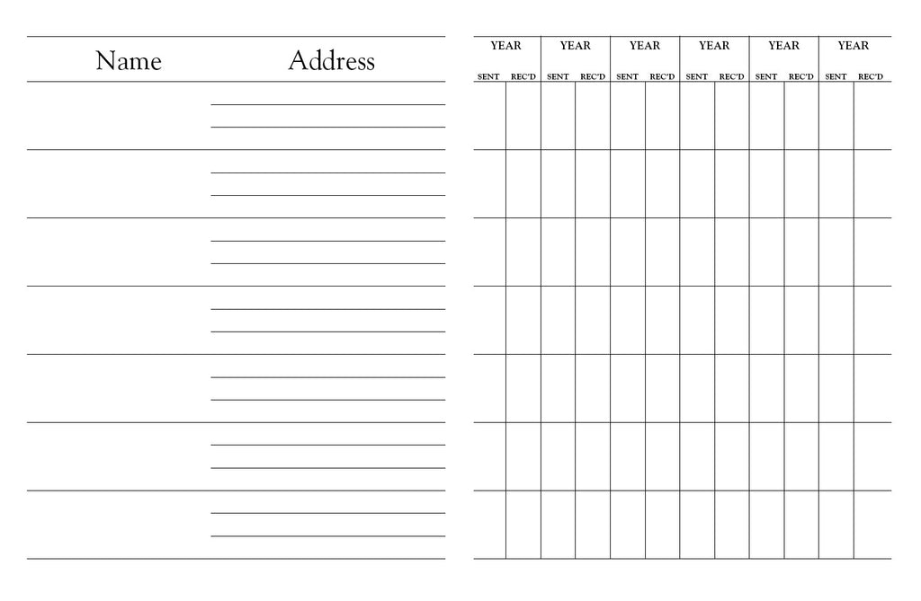 CC86B | Christmas Card Large Address Book