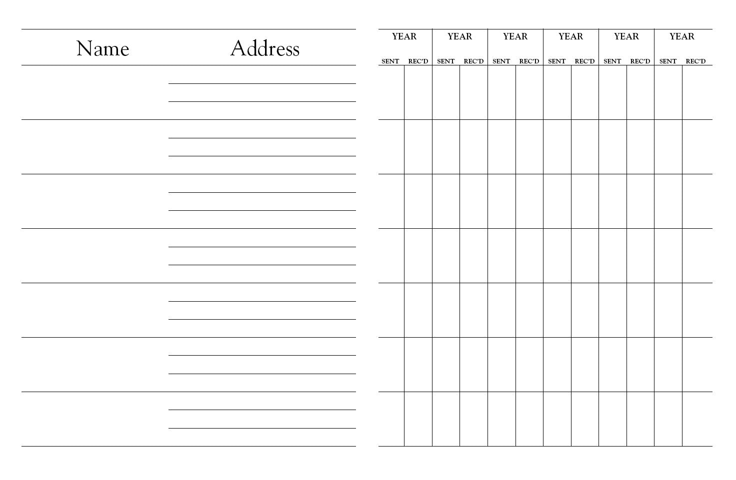 CC86B | Christmas Card Large Address Book
