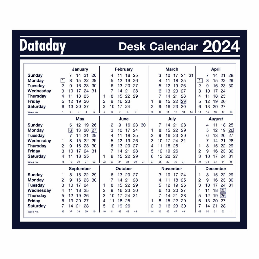 F477 | Year-to-view Desk Calendar