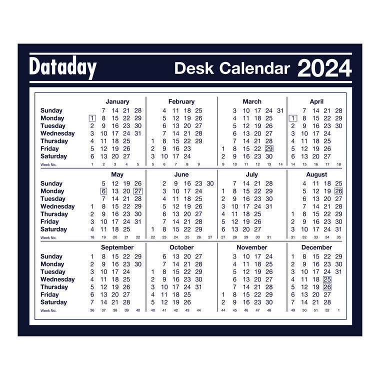 F477 | Year-to-view Desk Calendar