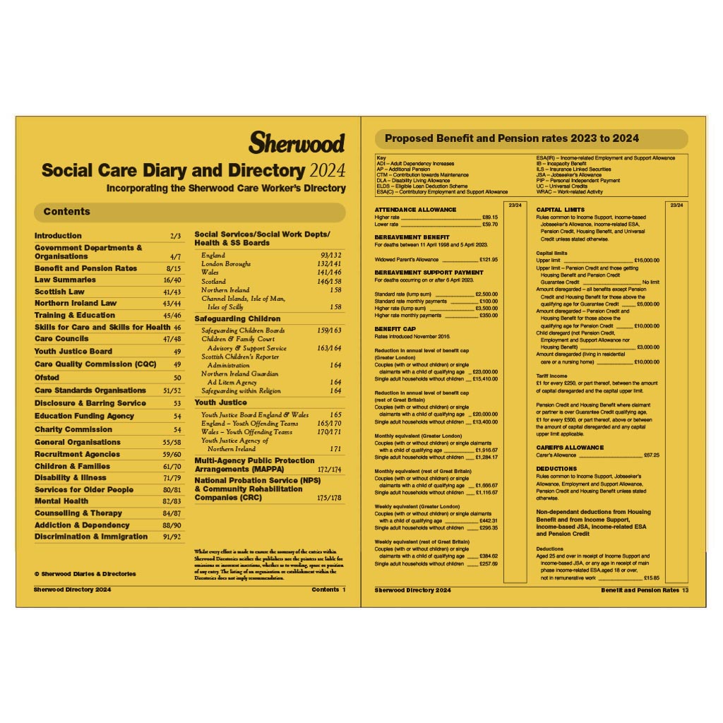 CODE B A5 Day-to-page Social Care Diary & Directory 2024