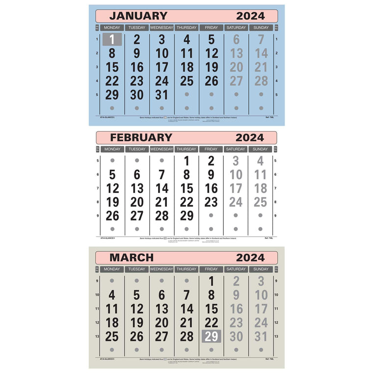 TML | Three Month-to-view Calendar